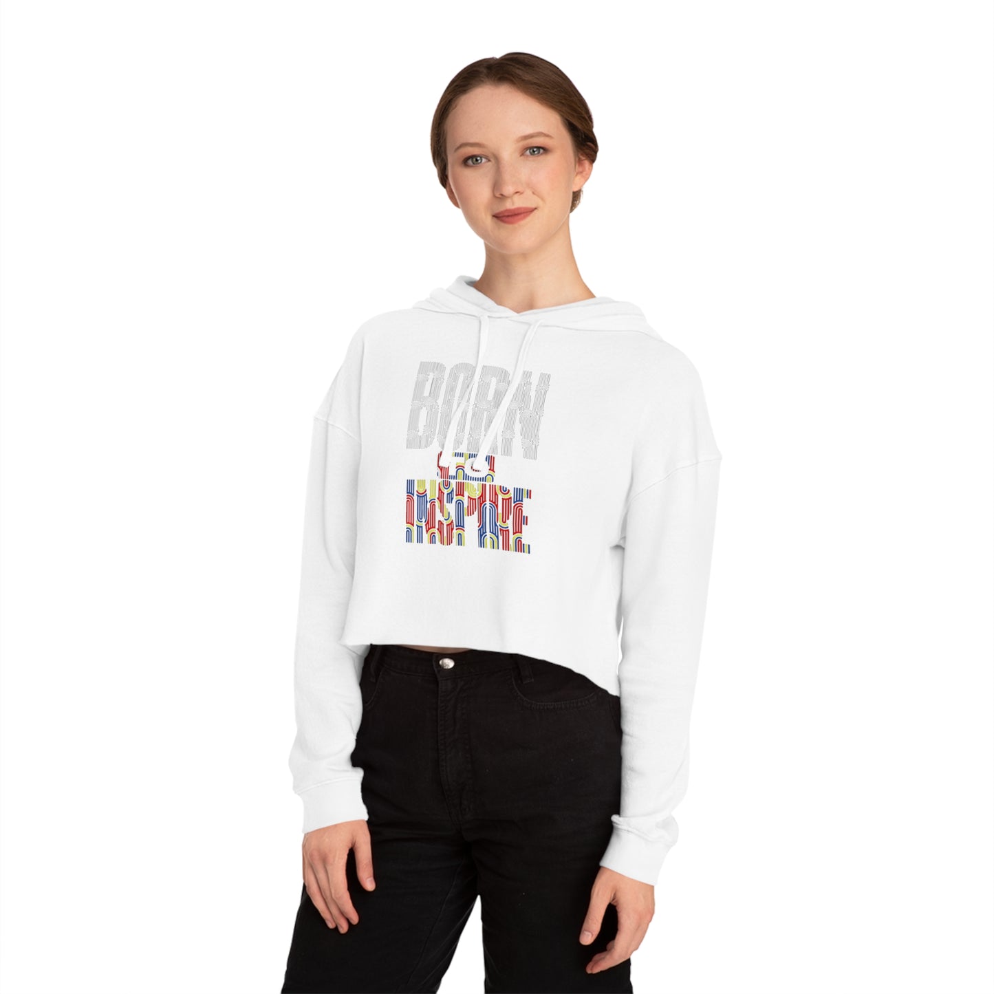 Born to Inspire Inspirational Women’s Cropped Sweatshirt, Motivational Gift, Trendy Hoodie, Casual Wear, Perfect for Women, Streetwear Style