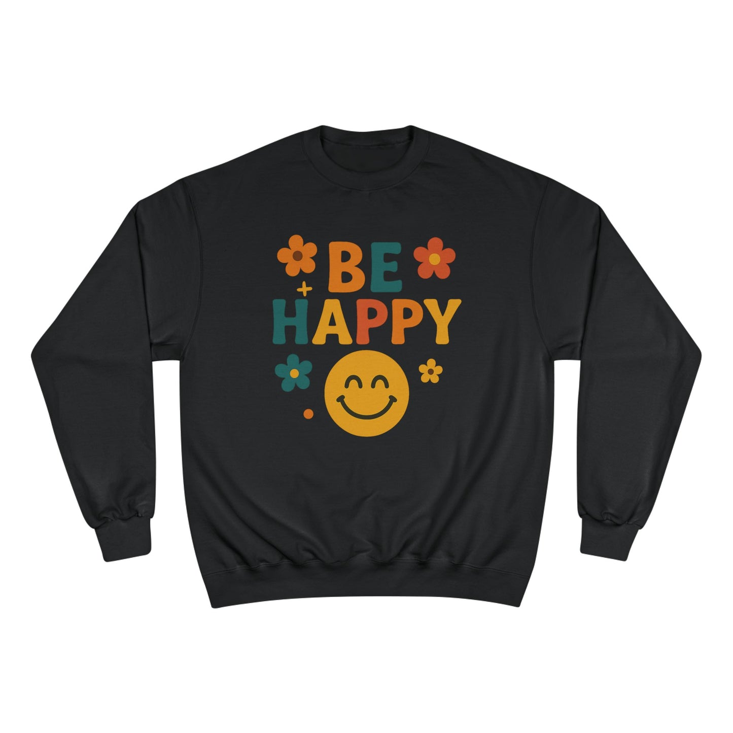Happy Vibes Champion Sweatshirt, Positive Affirmation Apparel, Cozy Gift for Friends, Motivational Sweater, Feel-Good Sweatshirt