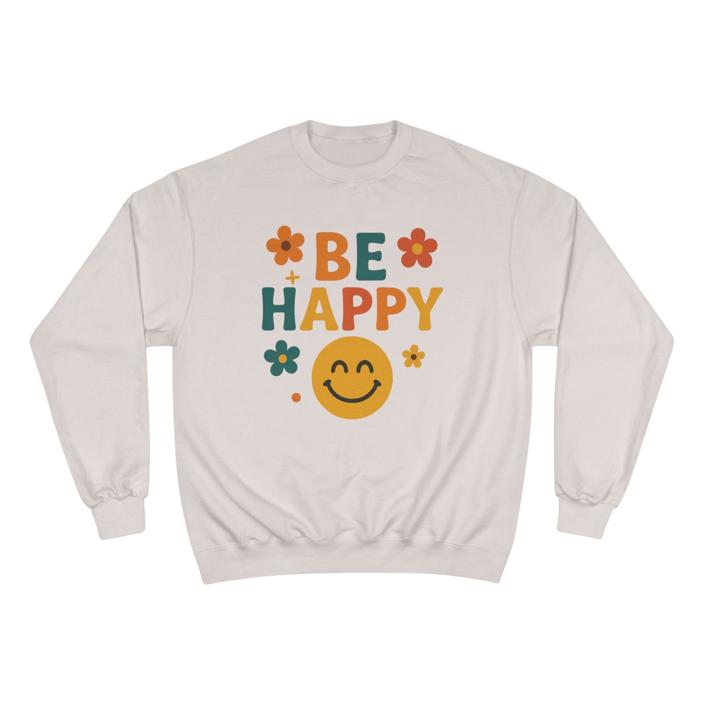 Happy Vibes Champion Sweatshirt, Positive Affirmation Apparel, Cozy Gift for Friends, Motivational Sweater, Feel-Good Sweatshirt