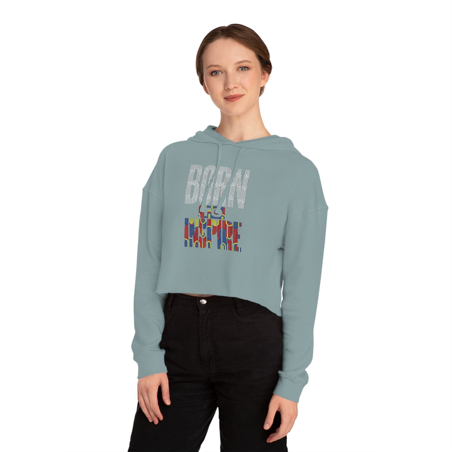 Born to Inspire Inspirational Women’s Cropped Sweatshirt, Motivational Gift, Trendy Hoodie, Casual Wear, Perfect for Women, Streetwear Style