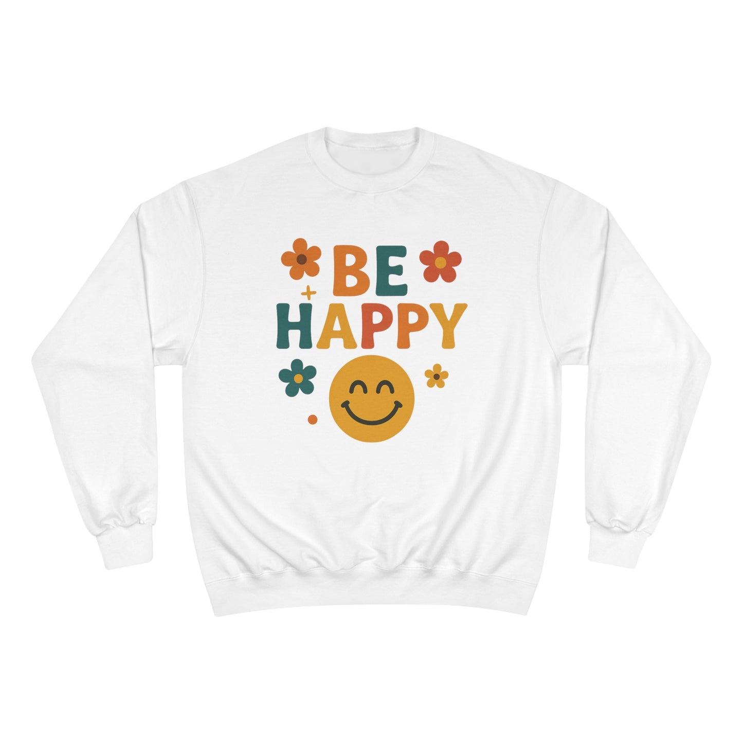 Happy Vibes Champion Sweatshirt, Positive Affirmation Apparel, Cozy Gift for Friends, Motivational Sweater, Feel-Good Sweatshirt