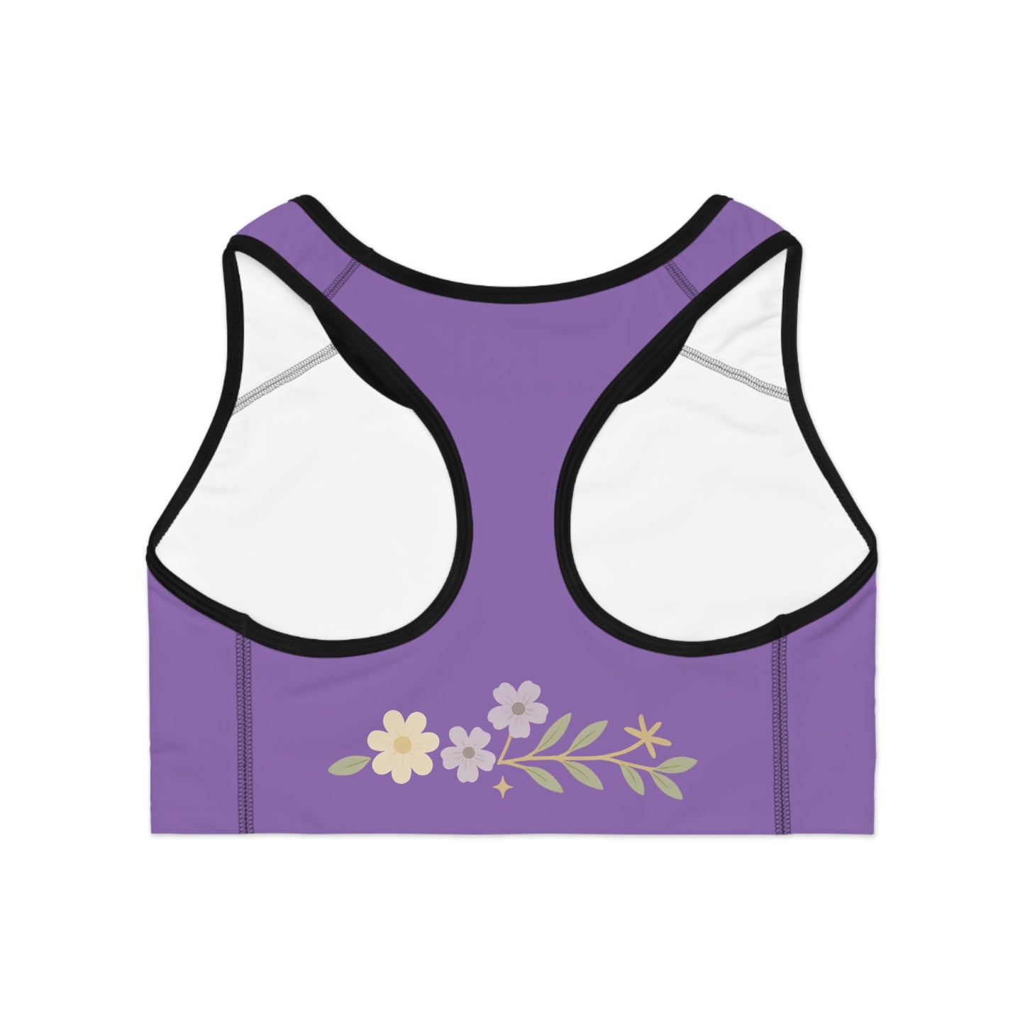 Motivational Sports Bra with Floral Design, Activewear for Women, Fitness Gear, Gym Apparel, Workout Bra, Gift for Athletes