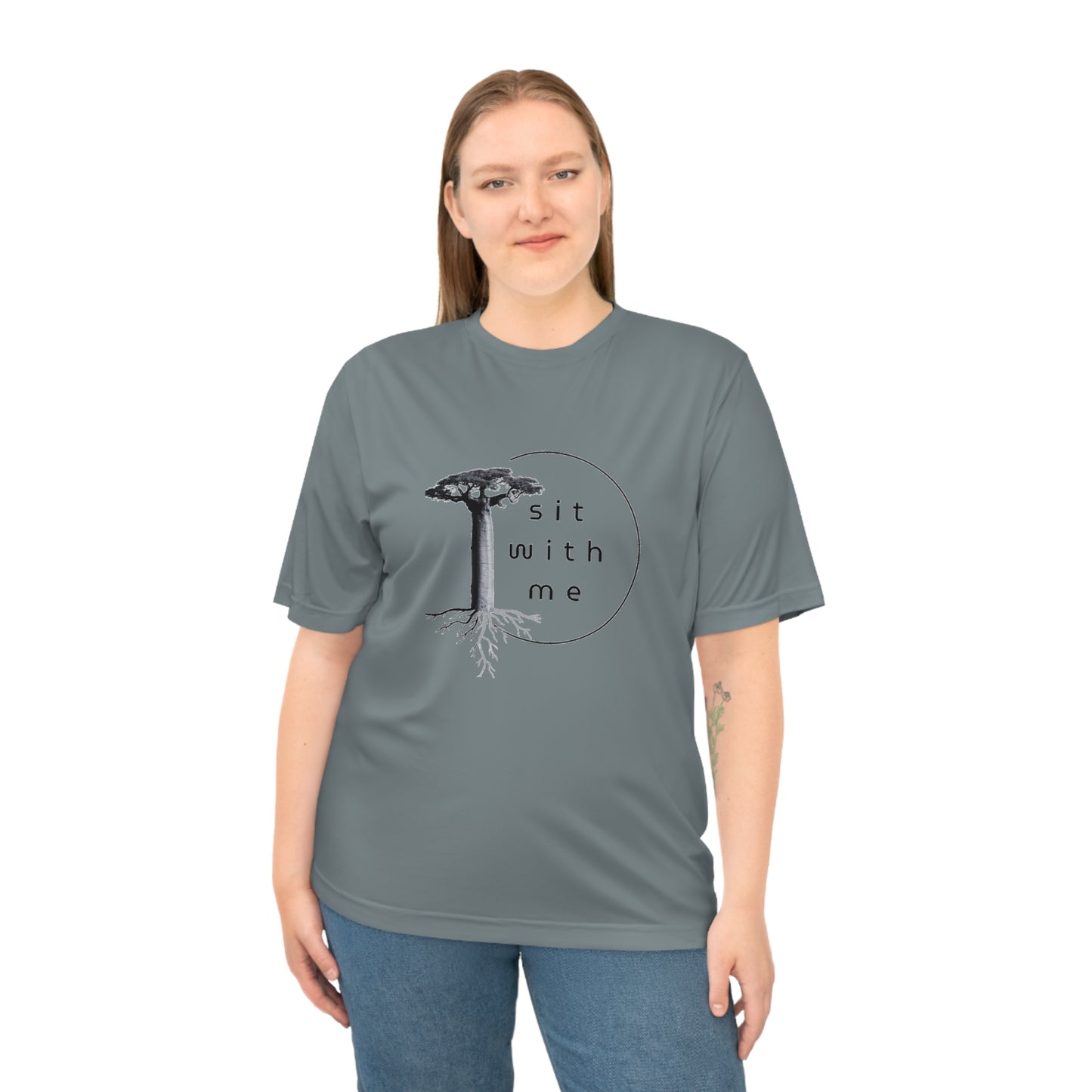 Mindful Tree Performance T-Shirt - Eco-Friendly Apparel, Unisex Gift, Yoga Attire, Outdoor Wear, Casual Style