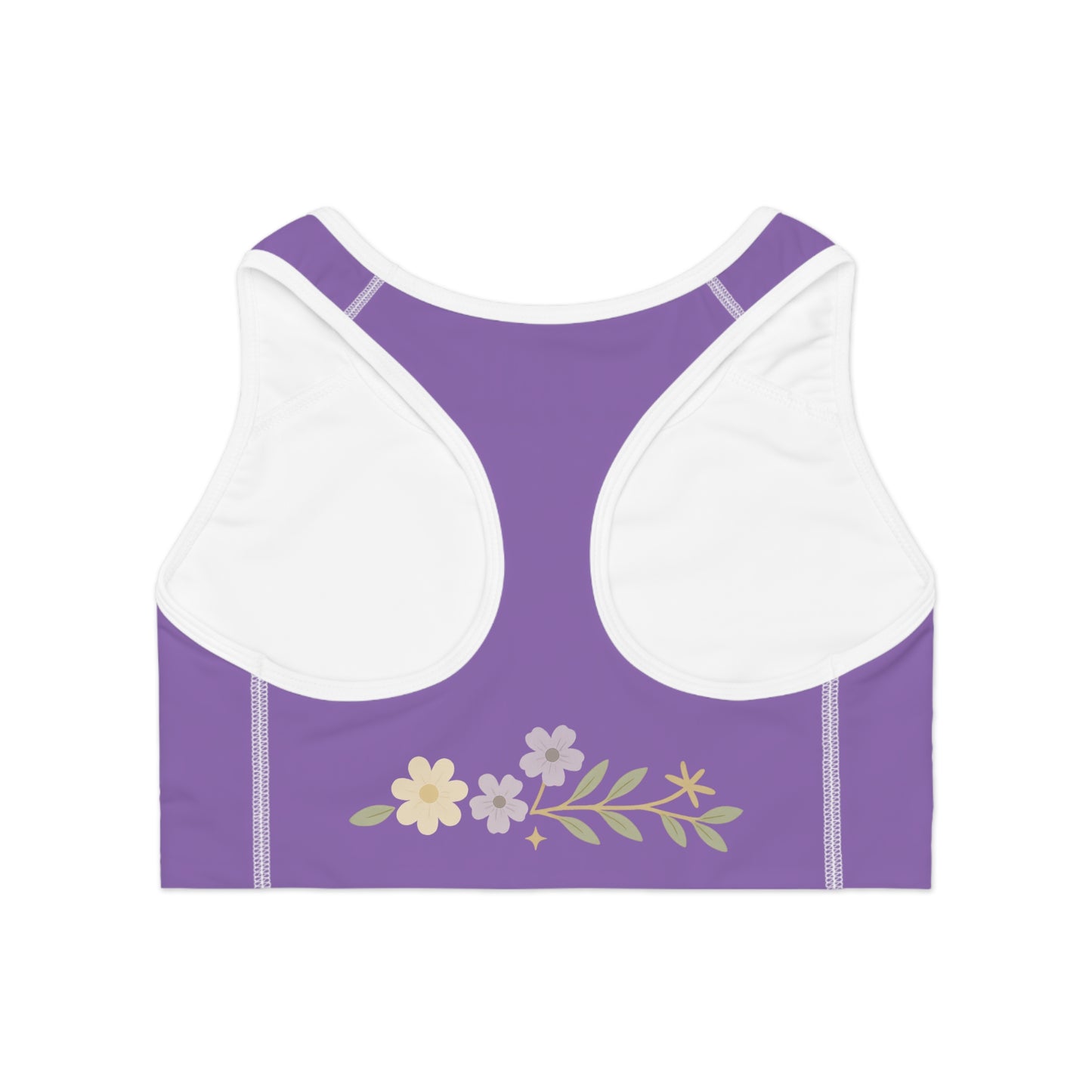 Motivational Sports Bra with Floral Design, Activewear for Women, Fitness Gear, Gym Apparel, Workout Bra, Gift for Athletes