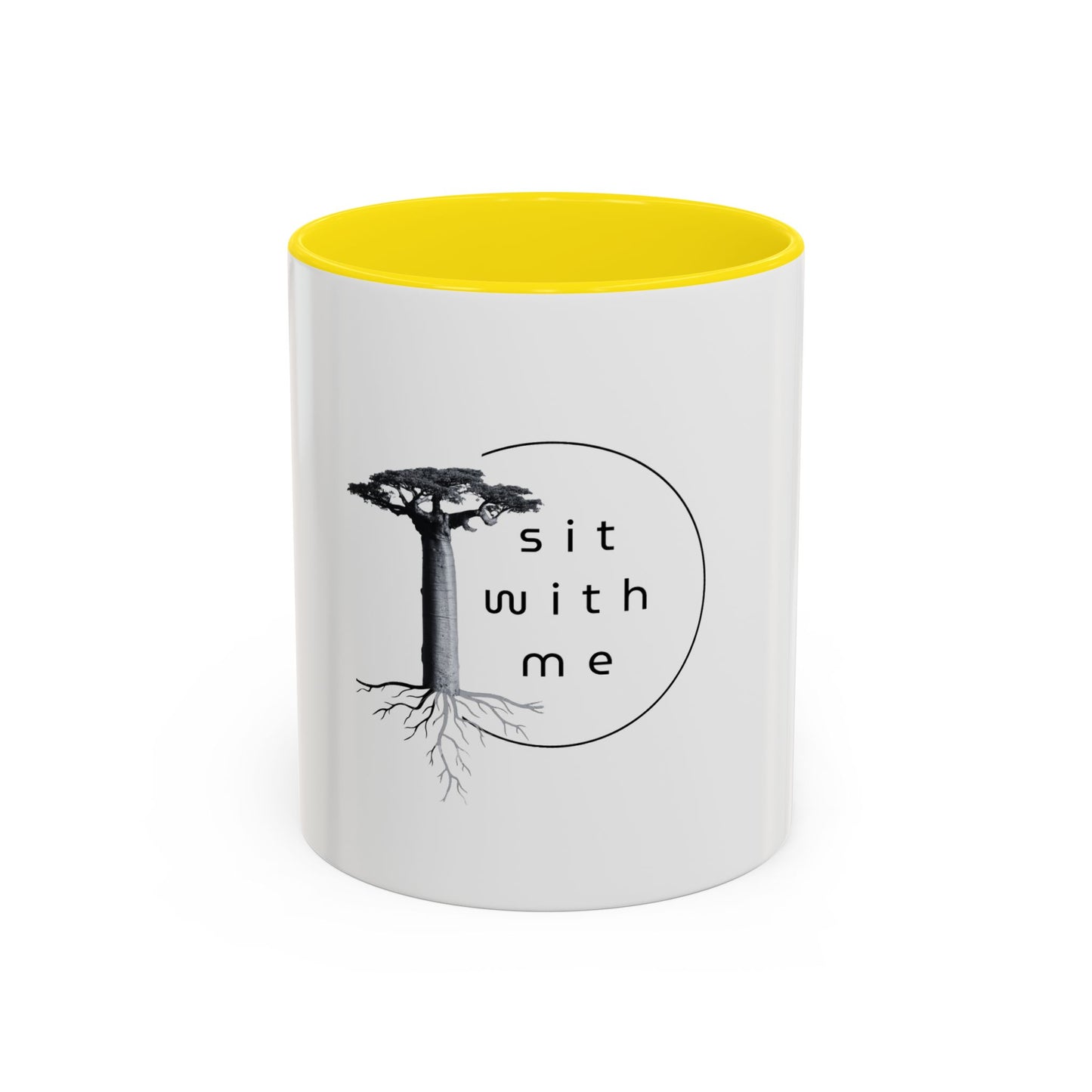 Meditative Accent Coffee Mug with Inspirational Quote, Gift for Yoga Lovers, Home Decor, Self-Care, Morning Coffee Routine, Tea Lovers