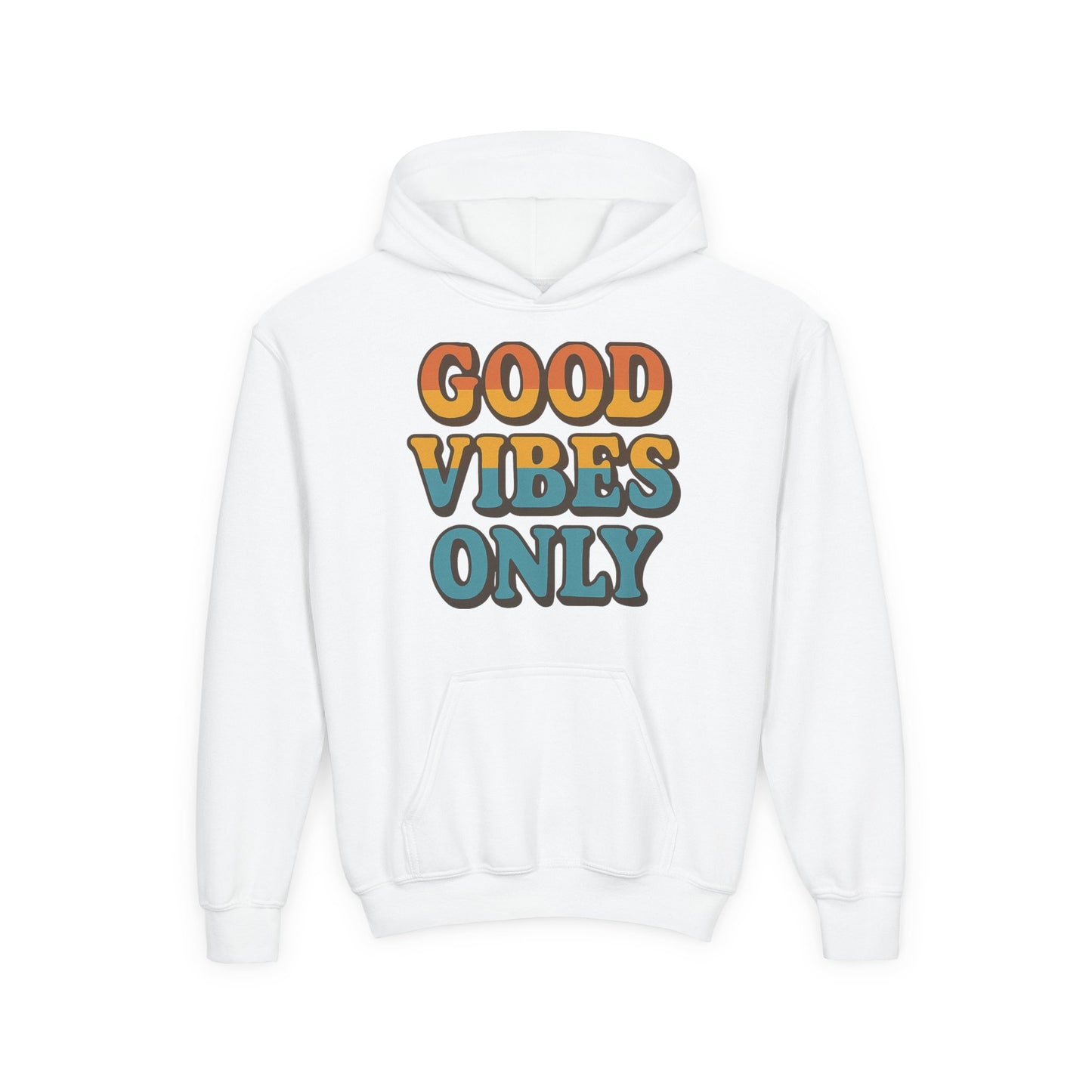 Good Vibes Only Youth Hoodie, Positive Graphic Hoodie, Trendy Sweatshirt, Gift for Teens, Youth Apparel, Comfortable Casual Wear