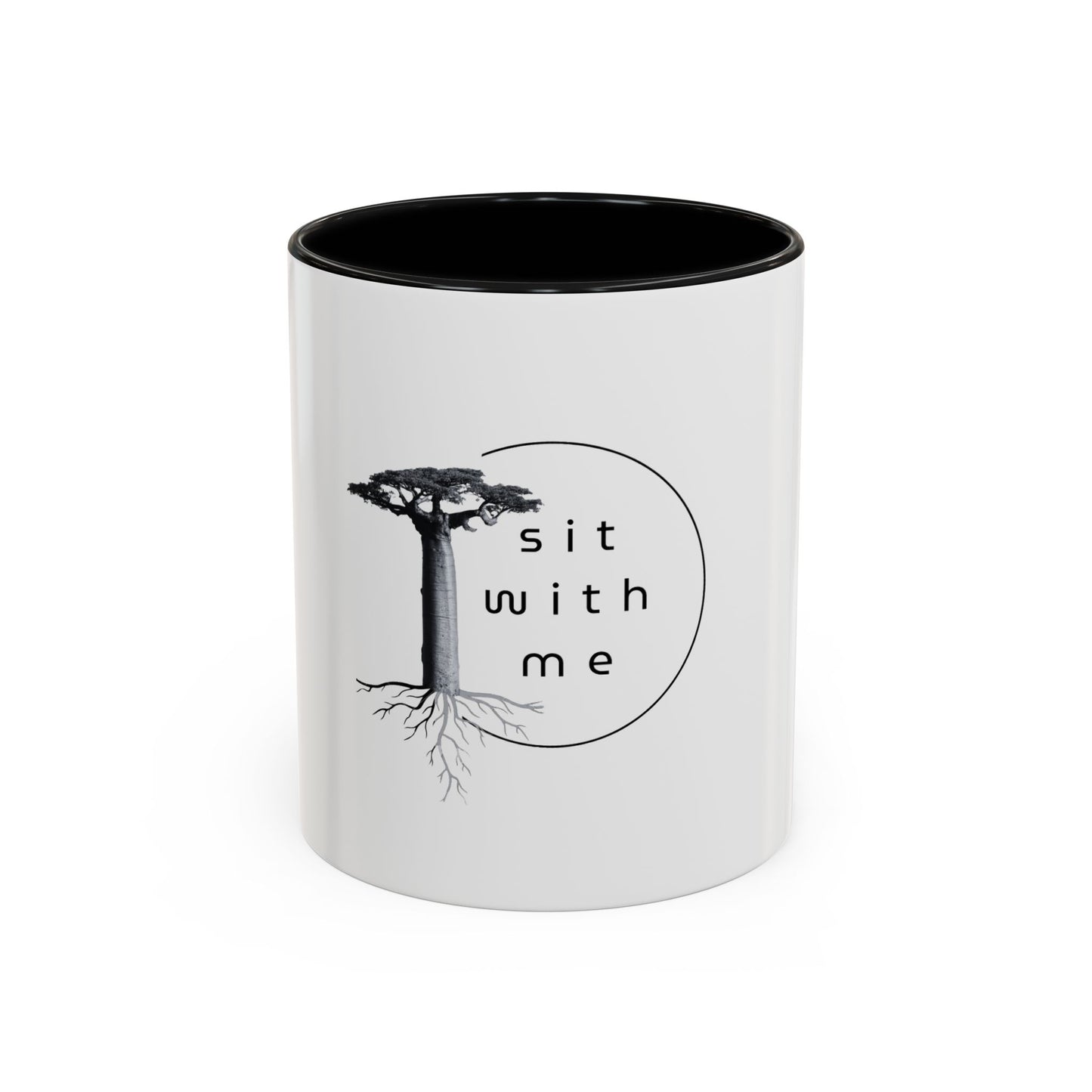 Meditative Accent Coffee Mug with Inspirational Quote, Gift for Yoga Lovers, Home Decor, Self-Care, Morning Coffee Routine, Tea Lovers