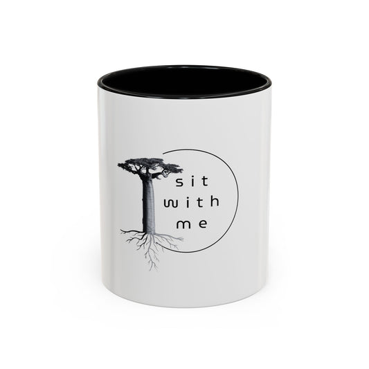 Meditative Accent Coffee Mug with Inspirational Quote, Gift for Yoga Lovers, Home Decor, Self-Care, Morning Coffee Routine, Tea Lovers