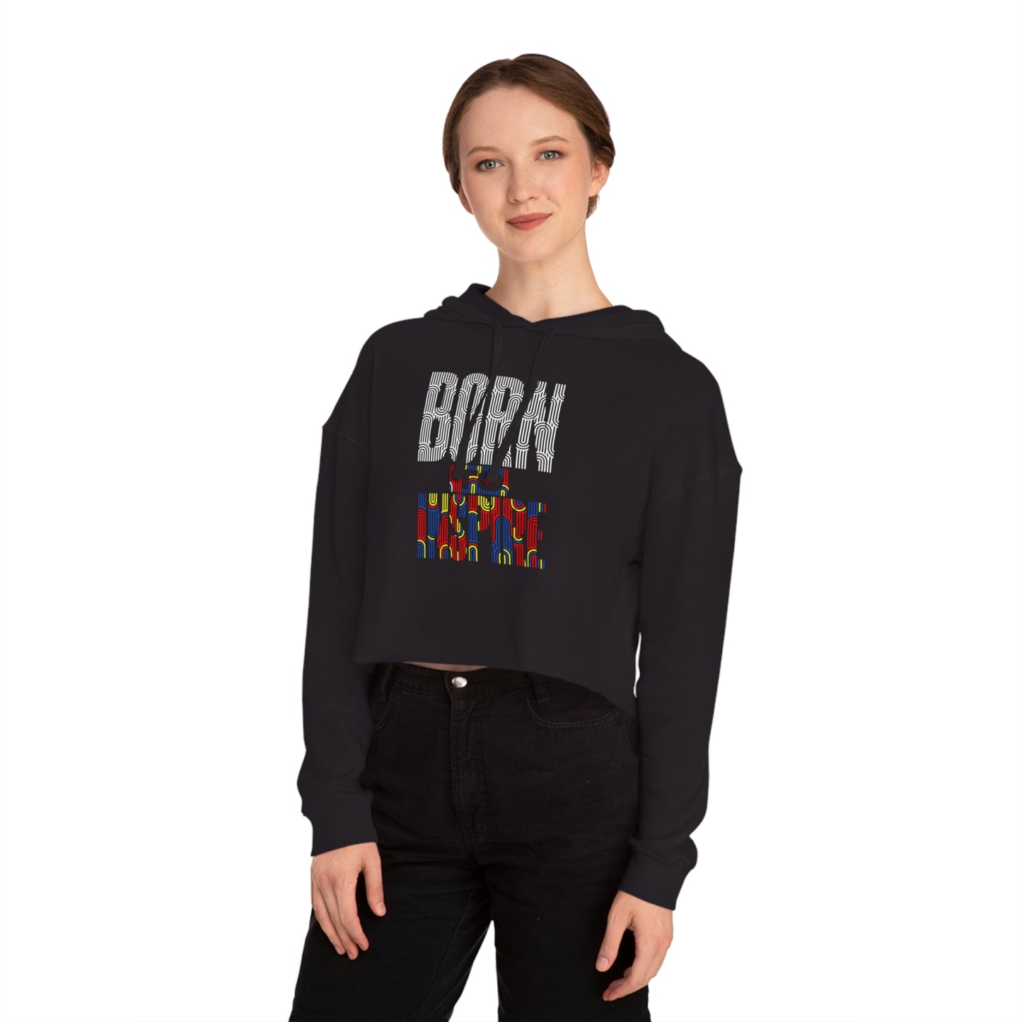 Born to Inspire Inspirational Women’s Cropped Sweatshirt, Motivational Gift, Trendy Hoodie, Casual Wear, Perfect for Women, Streetwear Style