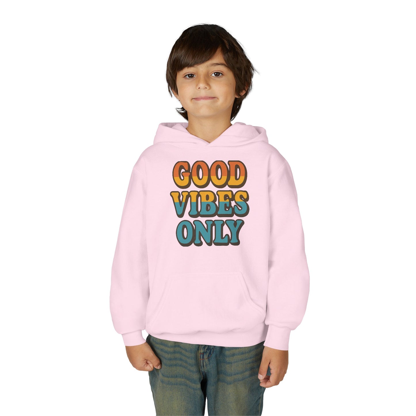 Good Vibes Only Youth Hoodie, Positive Graphic Hoodie, Trendy Sweatshirt, Gift for Teens, Youth Apparel, Comfortable Casual Wear