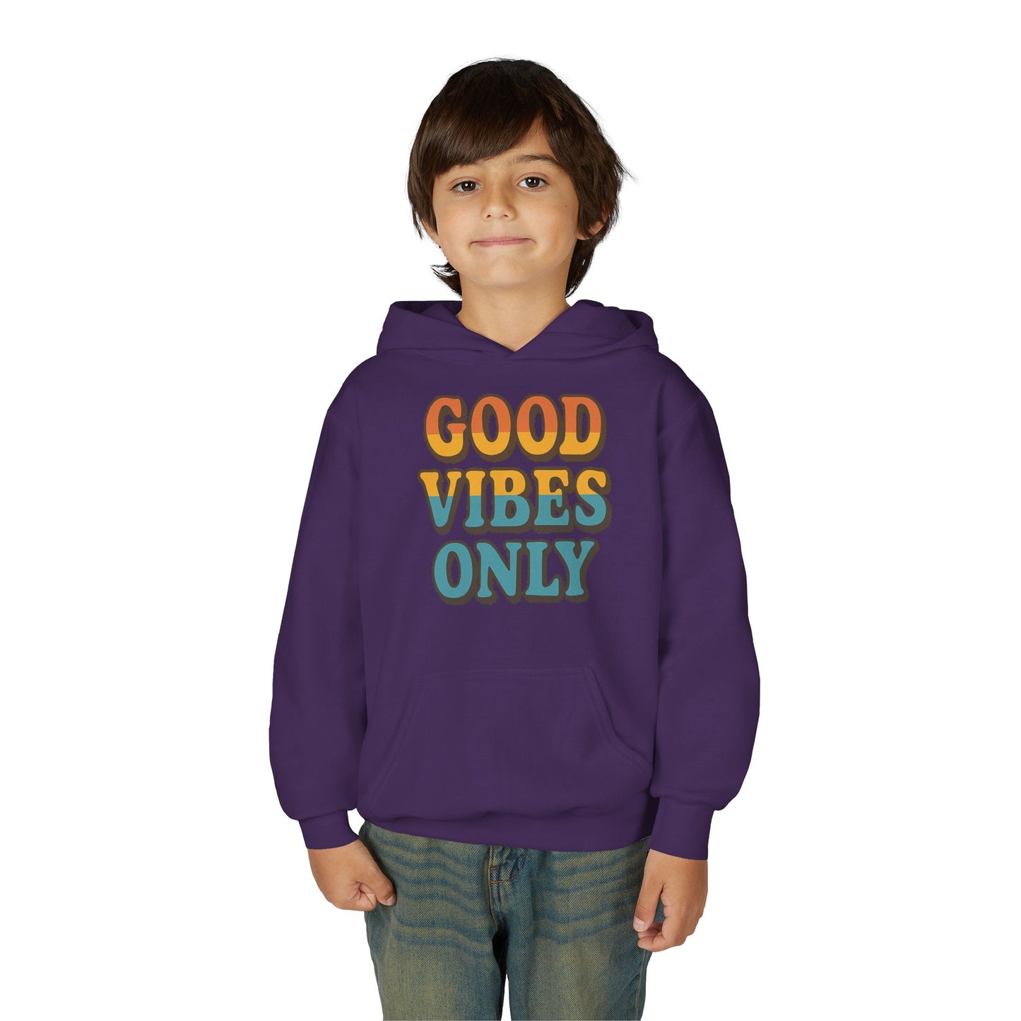 Good Vibes Only Youth Hoodie, Positive Graphic Hoodie, Trendy Sweatshirt, Gift for Teens, Youth Apparel, Comfortable Casual Wear