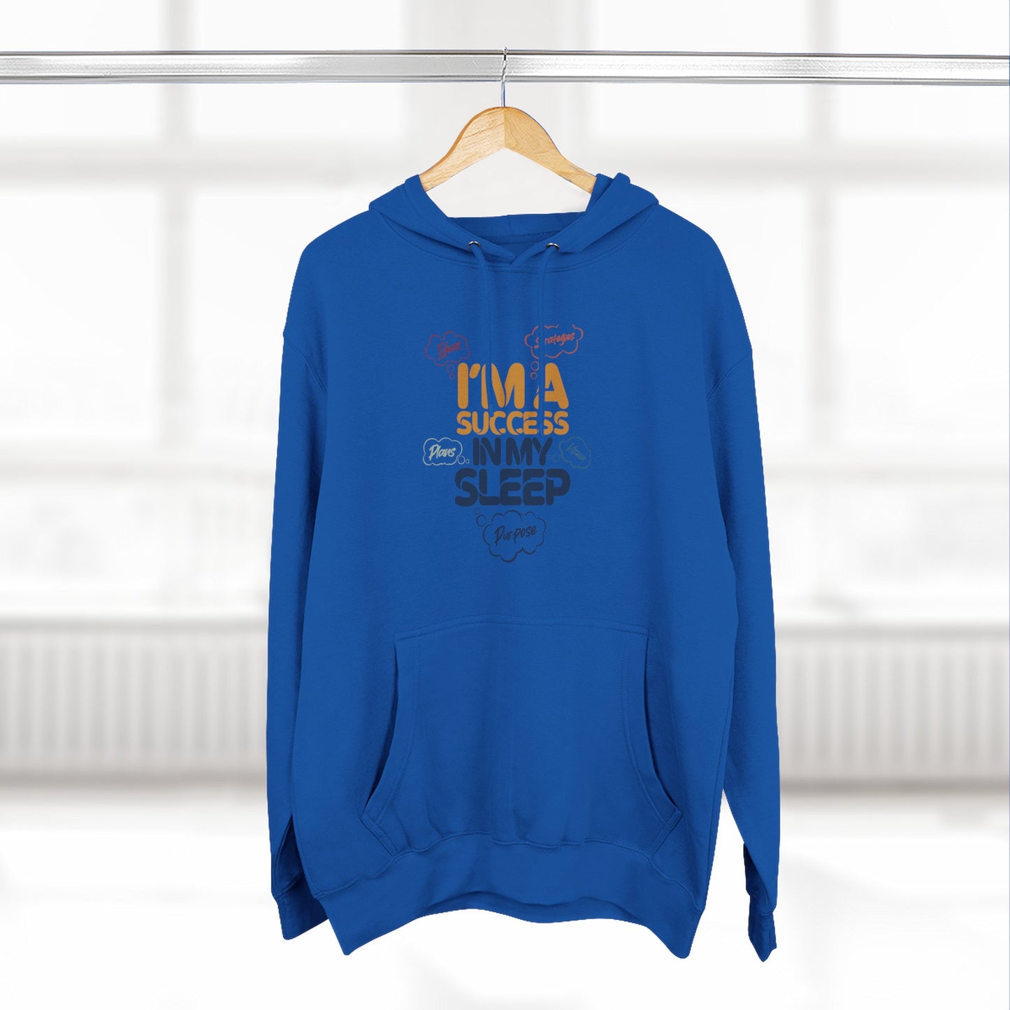 Inspirational Success Hoodie, Cozy Fleece Hoodie, Motivational Wear, Gift for Dreamers, Funny Hoodie for Sleep Lovers