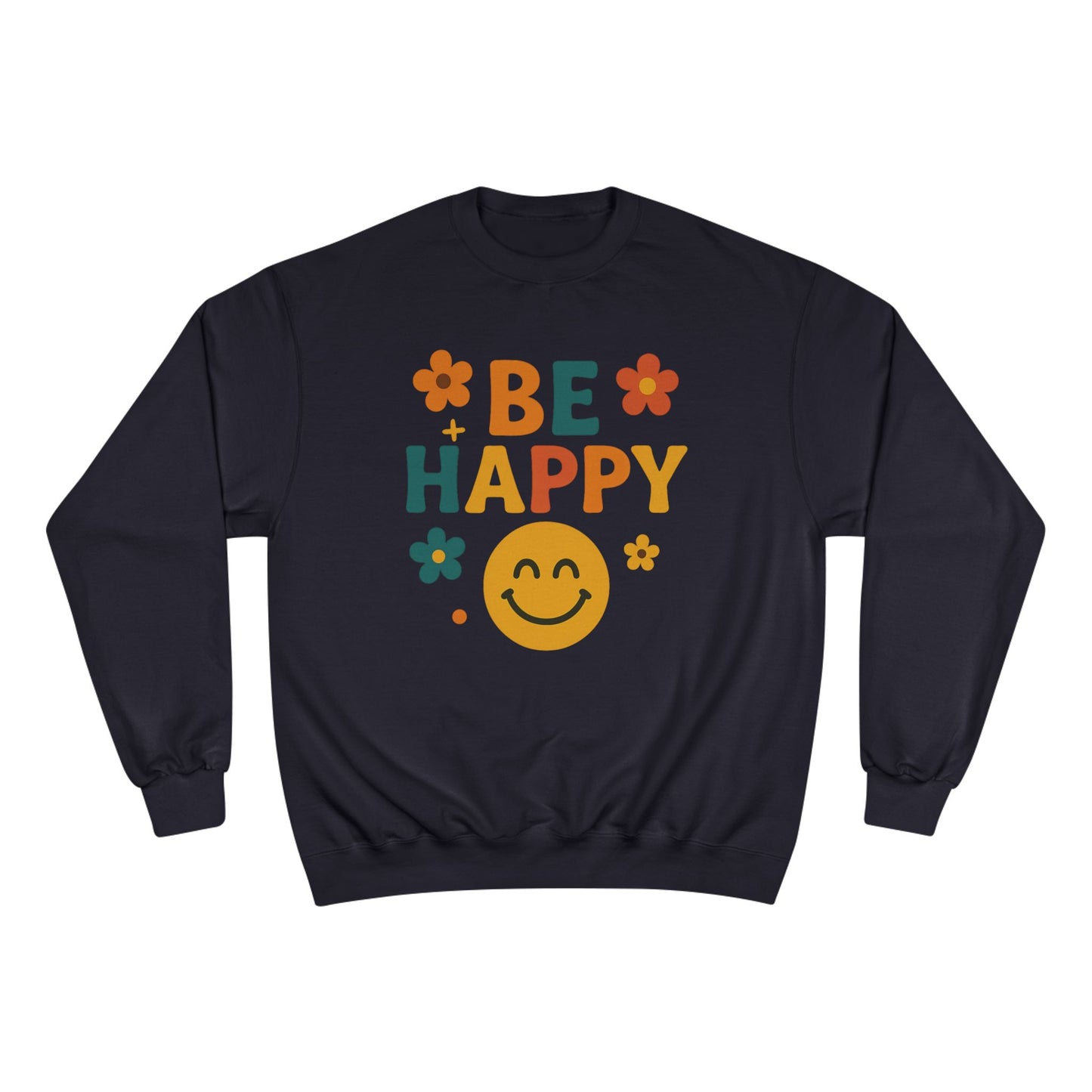 Happy Vibes Champion Sweatshirt, Positive Affirmation Apparel, Cozy Gift for Friends, Motivational Sweater, Feel-Good Sweatshirt