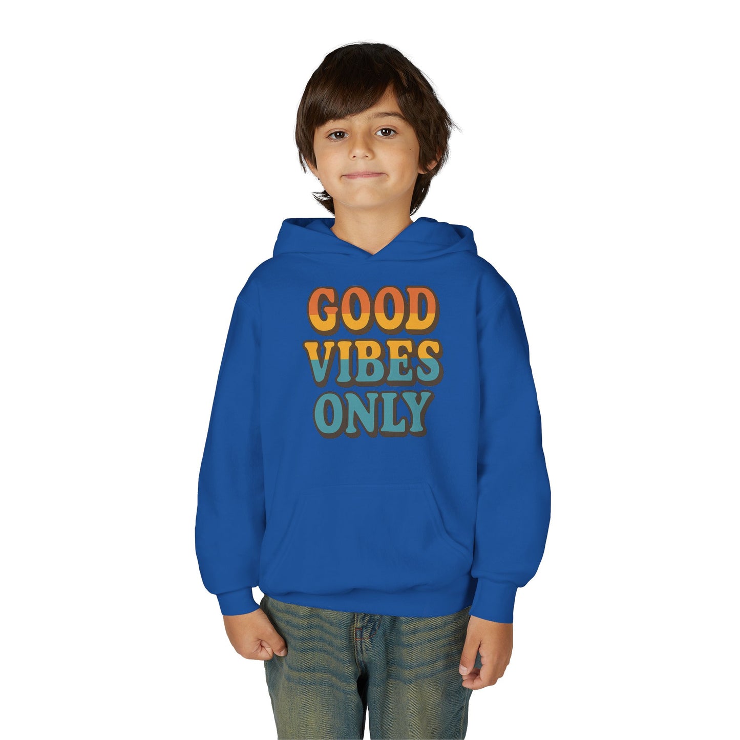 Good Vibes Only Youth Hoodie, Positive Graphic Hoodie, Trendy Sweatshirt, Gift for Teens, Youth Apparel, Comfortable Casual Wear