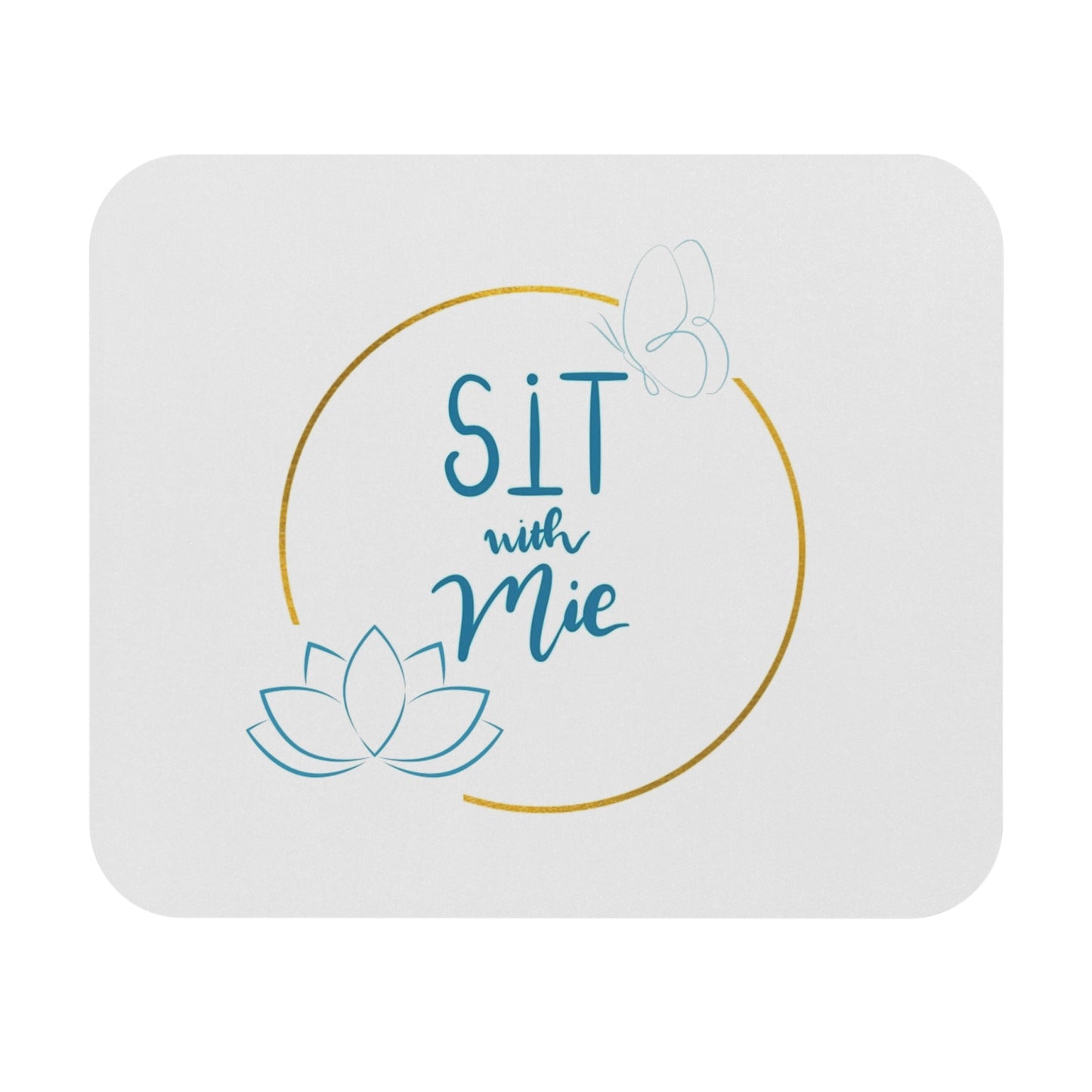 Serene Mouse Pad - 'SIT with Me', Meditation Desk Accessory, Yoga Gift, Lotus Flower Decor, Home Office Essential