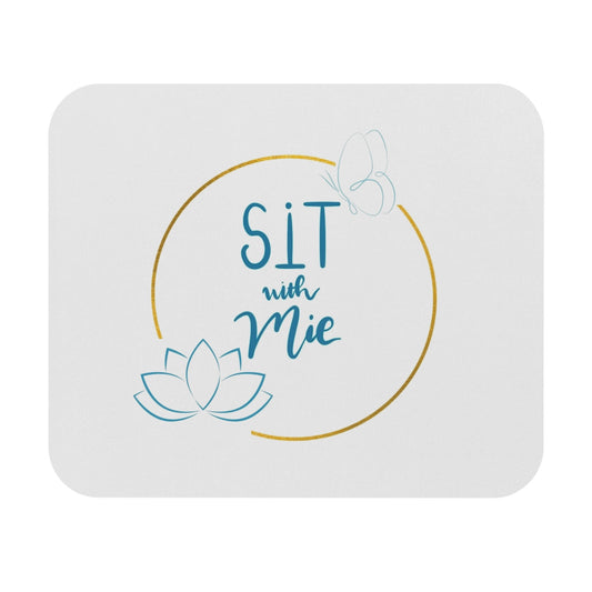 Serene Mouse Pad - 'SIT with Me', Meditation Desk Accessory, Yoga Gift, Lotus Flower Decor, Home Office Essential