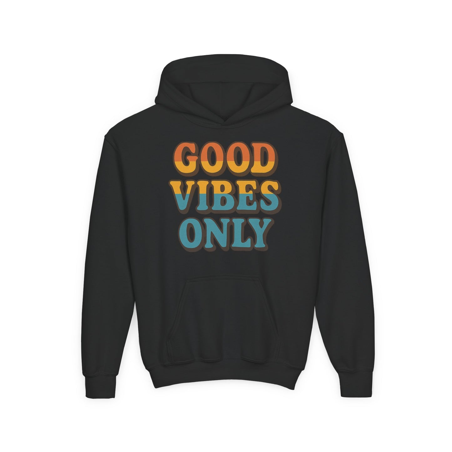 Good Vibes Only Youth Hoodie, Positive Graphic Hoodie, Trendy Sweatshirt, Gift for Teens, Youth Apparel, Comfortable Casual Wear