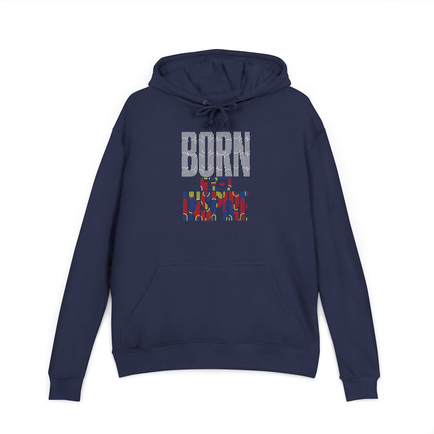Unisex French Terry Hoodie - Born to Stand Out, Casual Wear, Gift for Him/Her, Colorful Graphic Sweatshirt, Everyday Comfort Hoodie