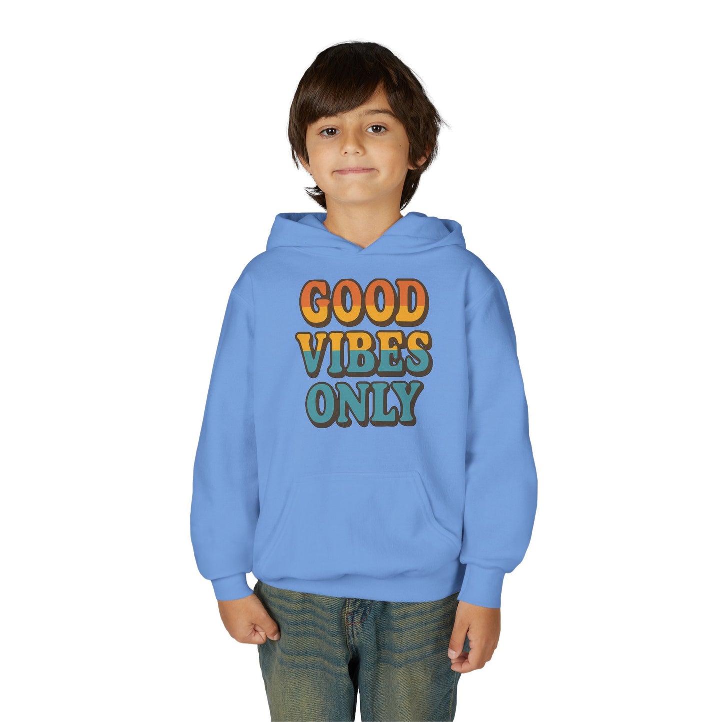 Good Vibes Only Youth Hoodie, Positive Graphic Hoodie, Trendy Sweatshirt, Gift for Teens, Youth Apparel, Comfortable Casual Wear