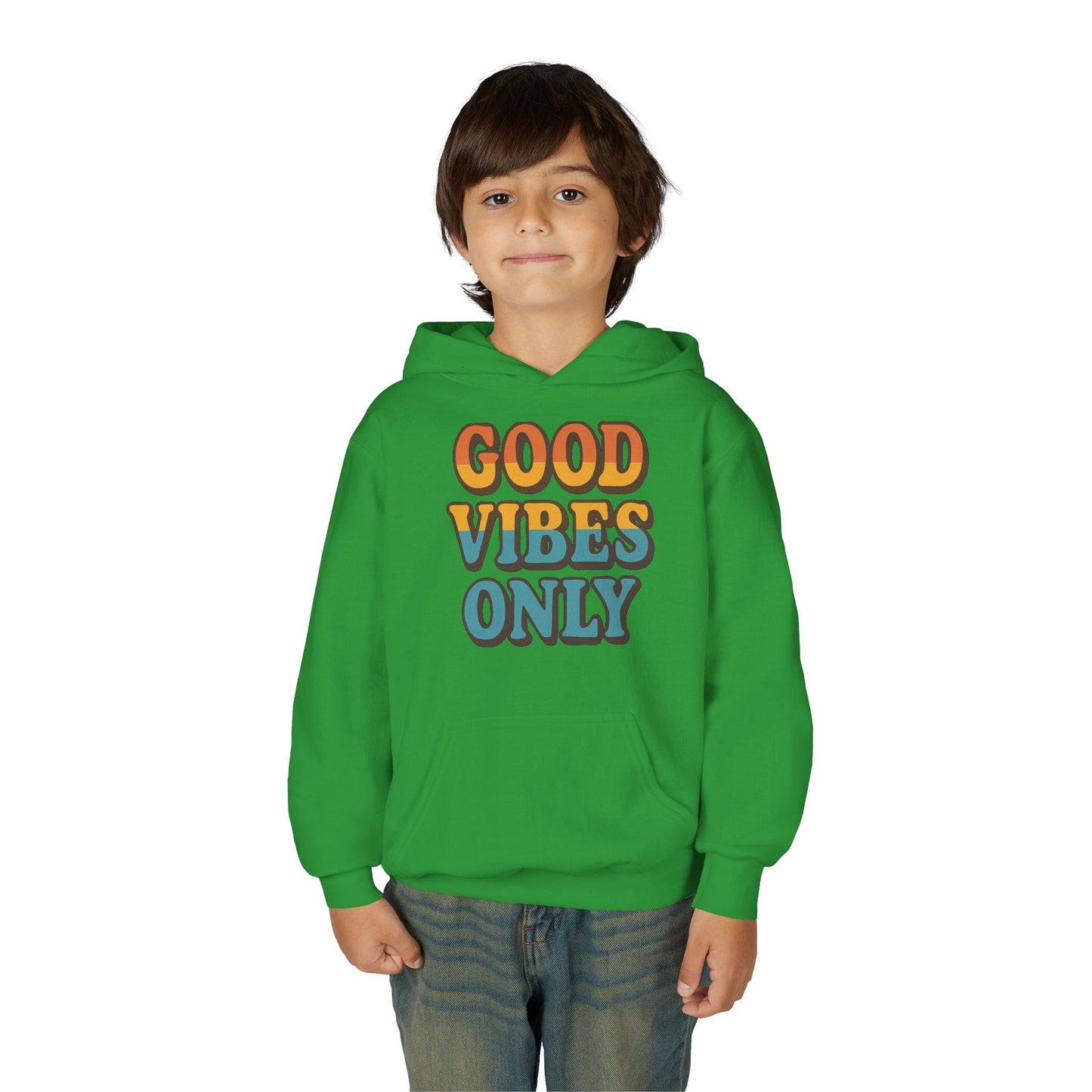 Good Vibes Only Youth Hoodie, Positive Graphic Hoodie, Trendy Sweatshirt, Gift for Teens, Youth Apparel, Comfortable Casual Wear