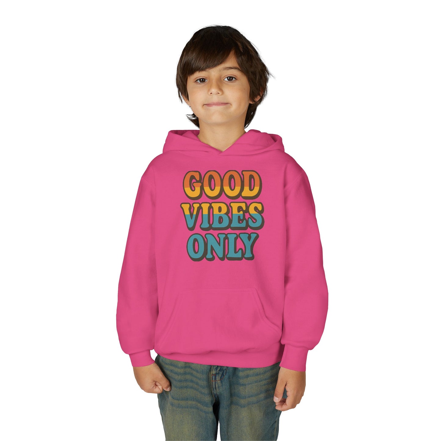 Good Vibes Only Youth Hoodie, Positive Graphic Hoodie, Trendy Sweatshirt, Gift for Teens, Youth Apparel, Comfortable Casual Wear