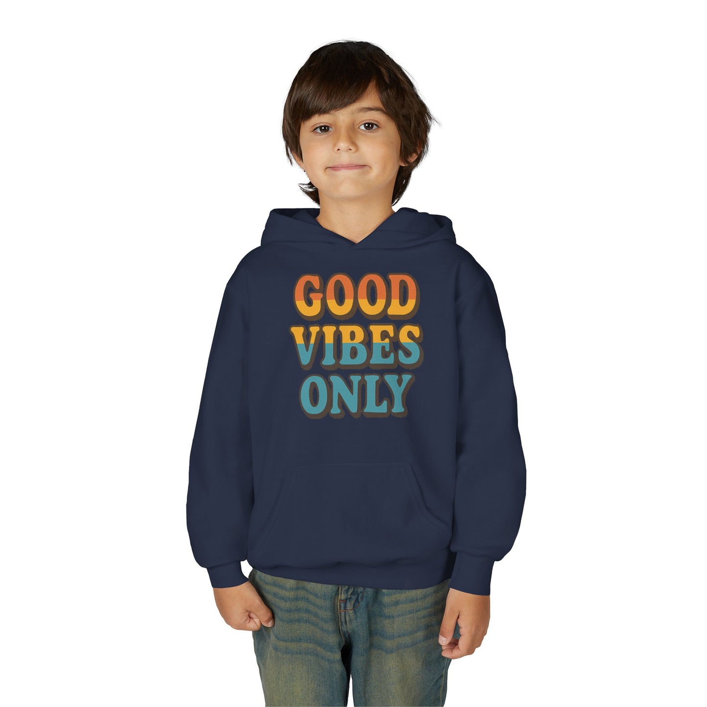 Good Vibes Only Youth Hoodie, Positive Graphic Hoodie, Trendy Sweatshirt, Gift for Teens, Youth Apparel, Comfortable Casual Wear