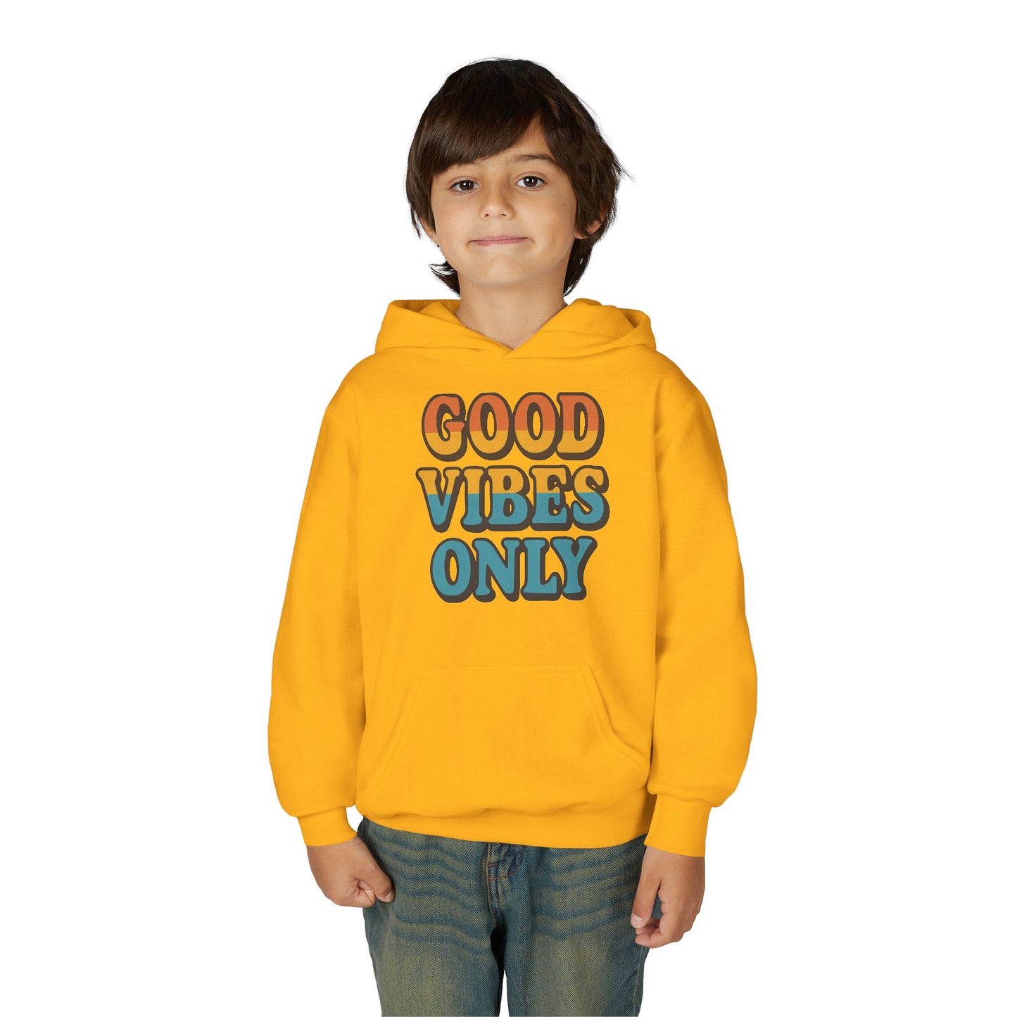 Good Vibes Only Youth Hoodie, Positive Graphic Hoodie, Trendy Sweatshirt, Gift for Teens, Youth Apparel, Comfortable Casual Wear