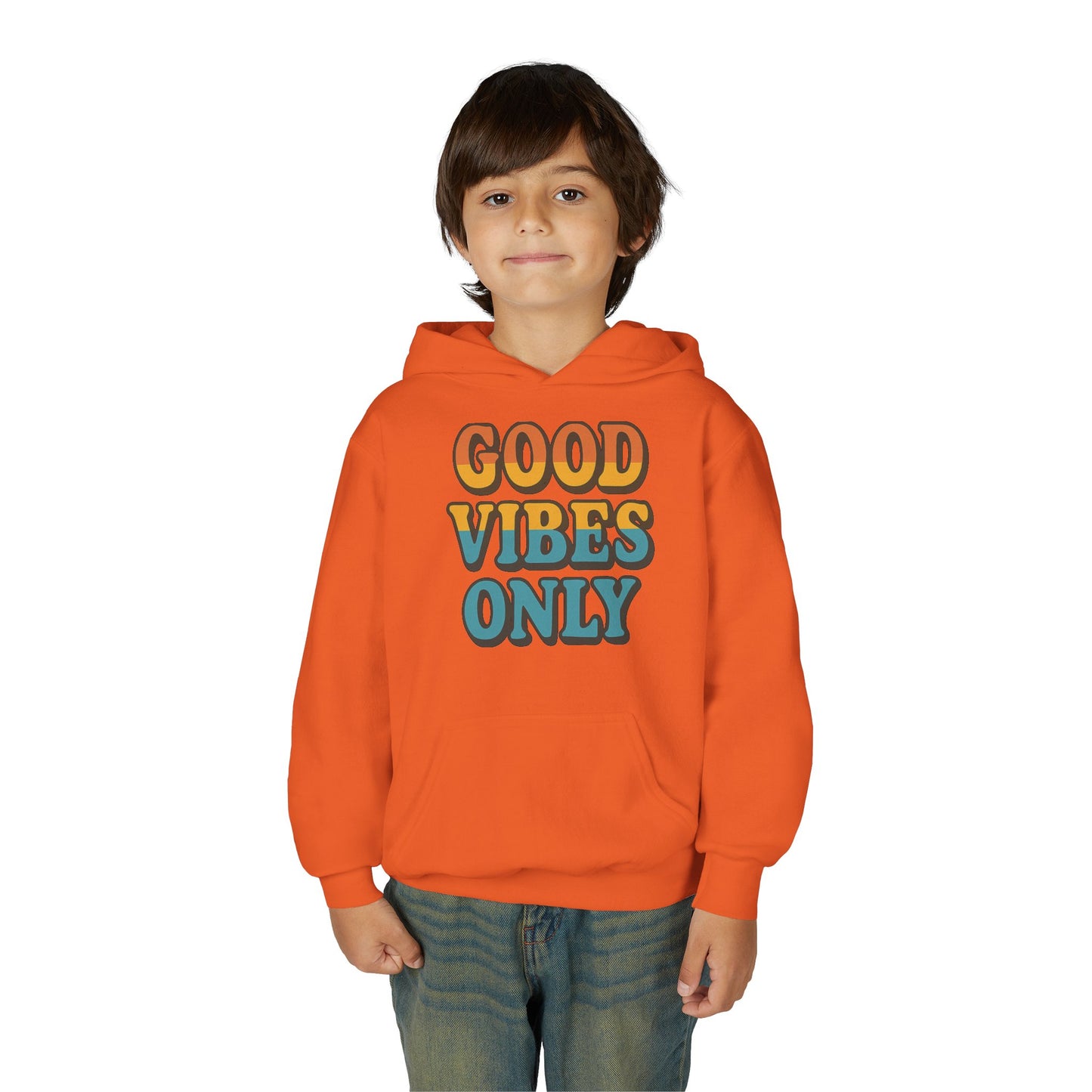 Good Vibes Only Youth Hoodie, Positive Graphic Hoodie, Trendy Sweatshirt, Gift for Teens, Youth Apparel, Comfortable Casual Wear