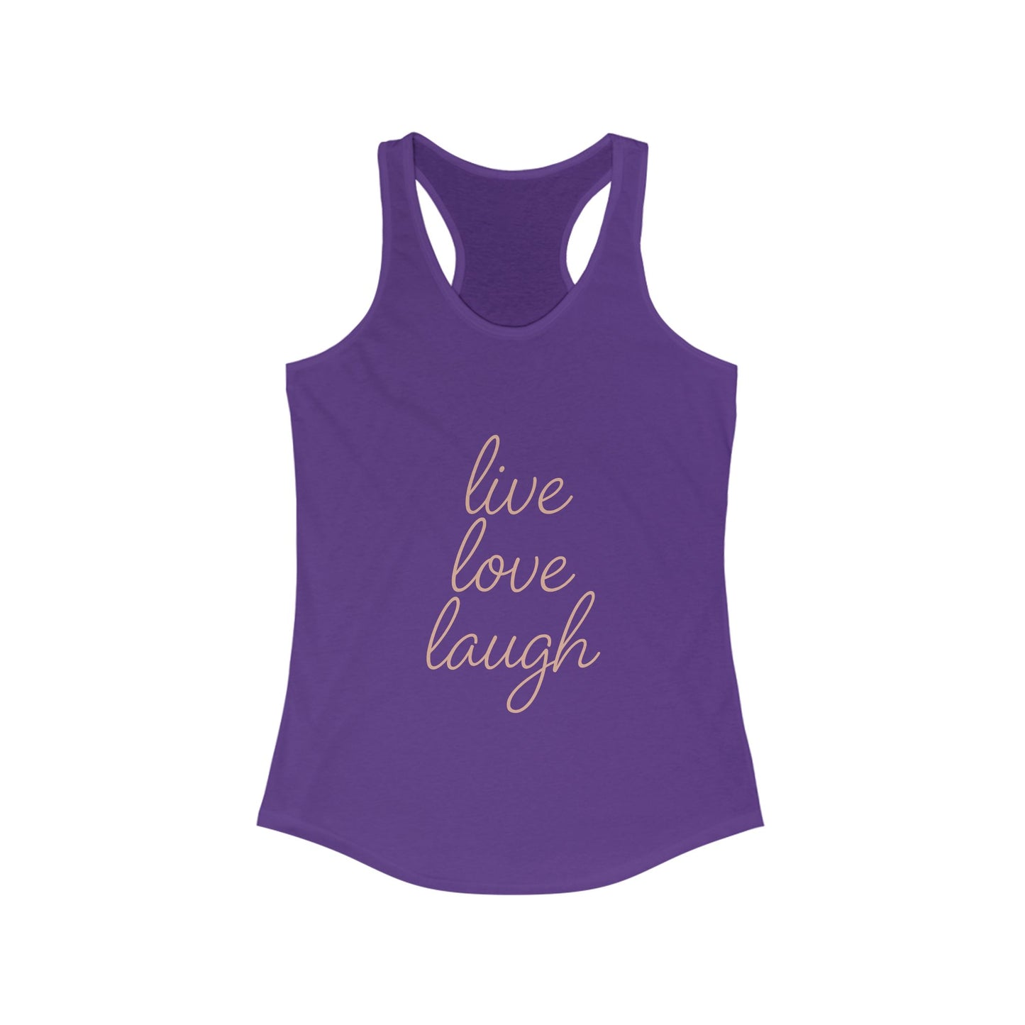 Live Love Laugh Racerback Tank Top, Motivational Workout Shirt, Women's Activewear, Inspirational Gym Tank, Summer Casual Top