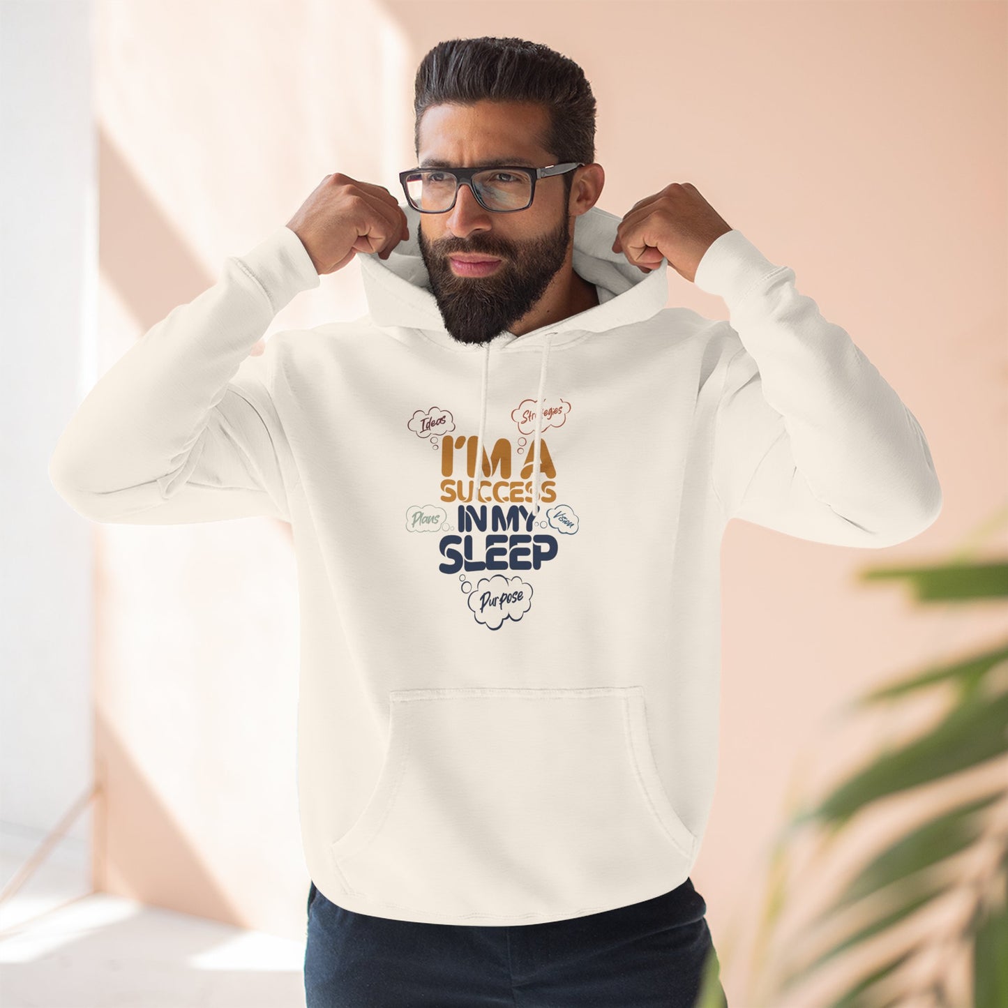 Inspirational Success Hoodie, Cozy Fleece Hoodie, Motivational Wear, Gift for Dreamers, Funny Hoodie for Sleep Lovers