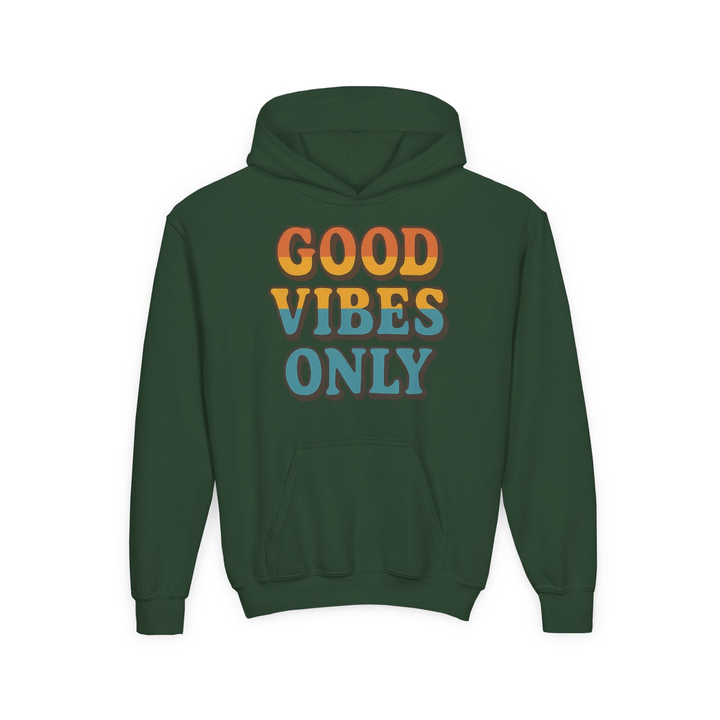 Good Vibes Only Youth Hoodie, Positive Graphic Hoodie, Trendy Sweatshirt, Gift for Teens, Youth Apparel, Comfortable Casual Wear