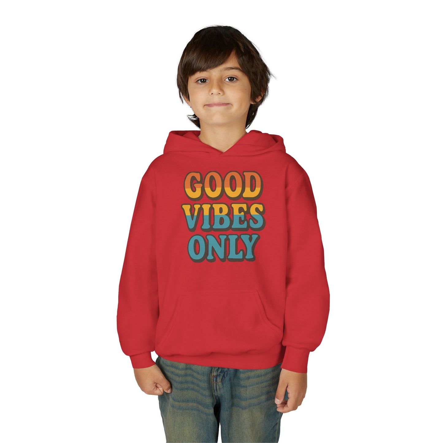 Good Vibes Only Youth Hoodie, Positive Graphic Hoodie, Trendy Sweatshirt, Gift for Teens, Youth Apparel, Comfortable Casual Wear
