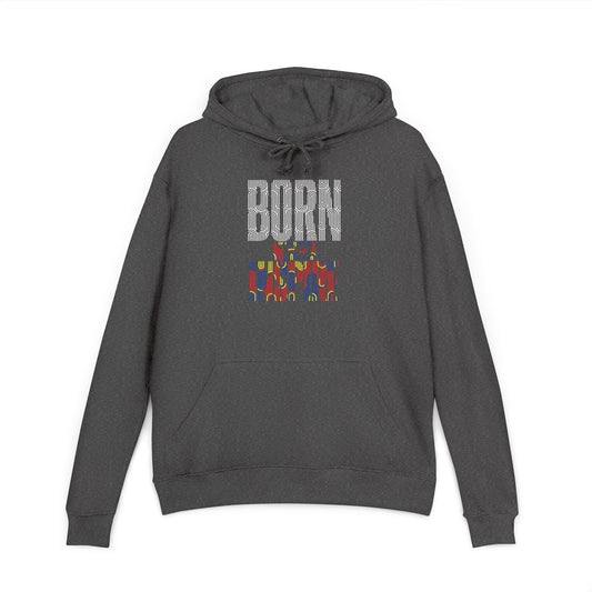 Unisex French Terry Hoodie - Born to Stand Out, Casual Wear, Gift for Him/Her, Colorful Graphic Sweatshirt, Everyday Comfort Hoodie