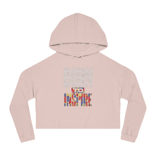 Born to Inspire Inspirational Women’s Cropped Sweatshirt, Motivational Gift, Trendy Hoodie, Casual Wear, Perfect for Women, Streetwear Style
