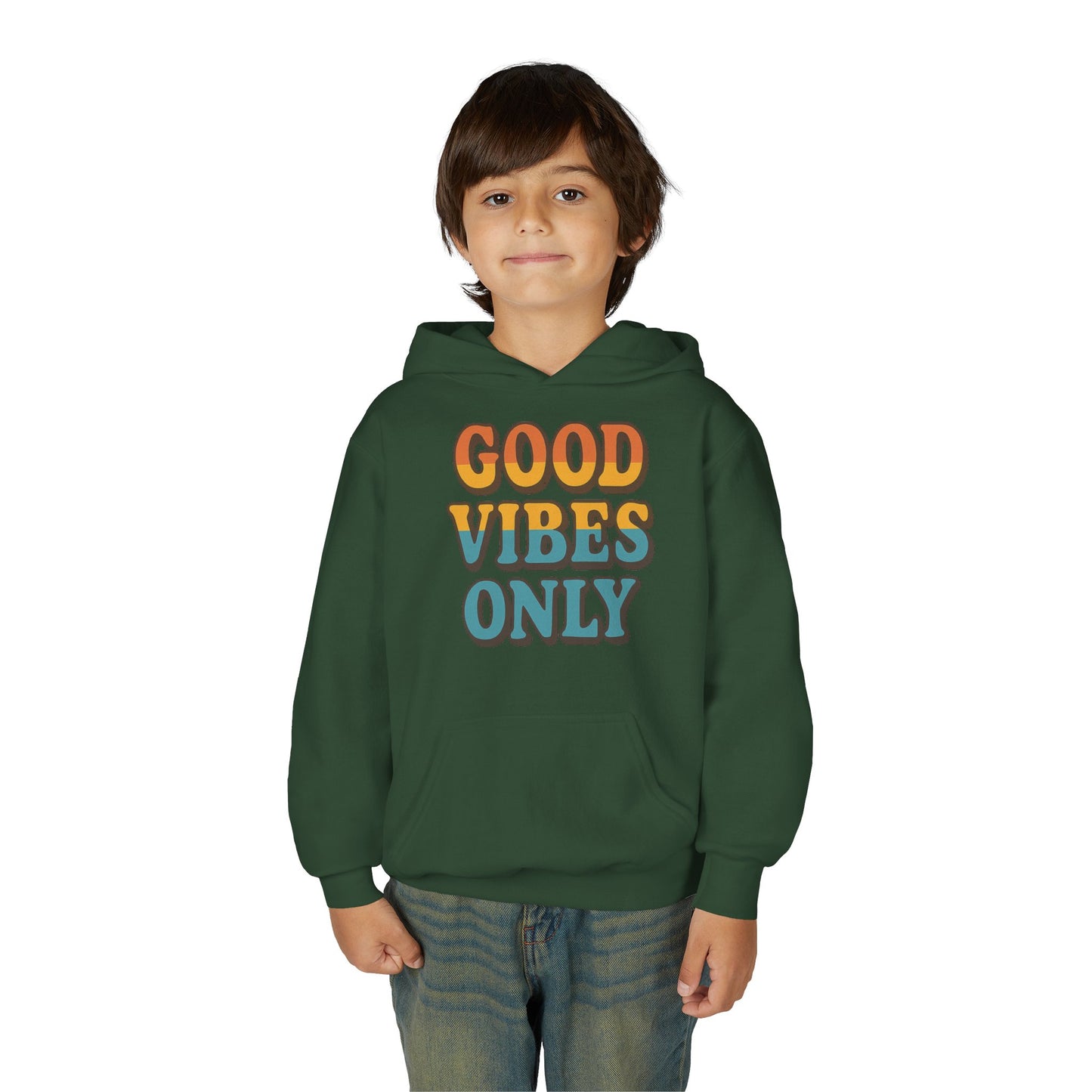 Good Vibes Only Youth Hoodie, Positive Graphic Hoodie, Trendy Sweatshirt, Gift for Teens, Youth Apparel, Comfortable Casual Wear