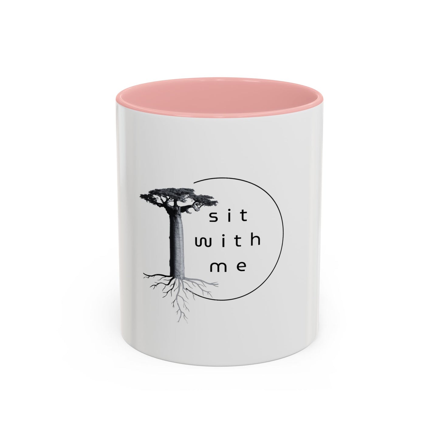 Meditative Accent Coffee Mug with Inspirational Quote, Gift for Yoga Lovers, Home Decor, Self-Care, Morning Coffee Routine, Tea Lovers