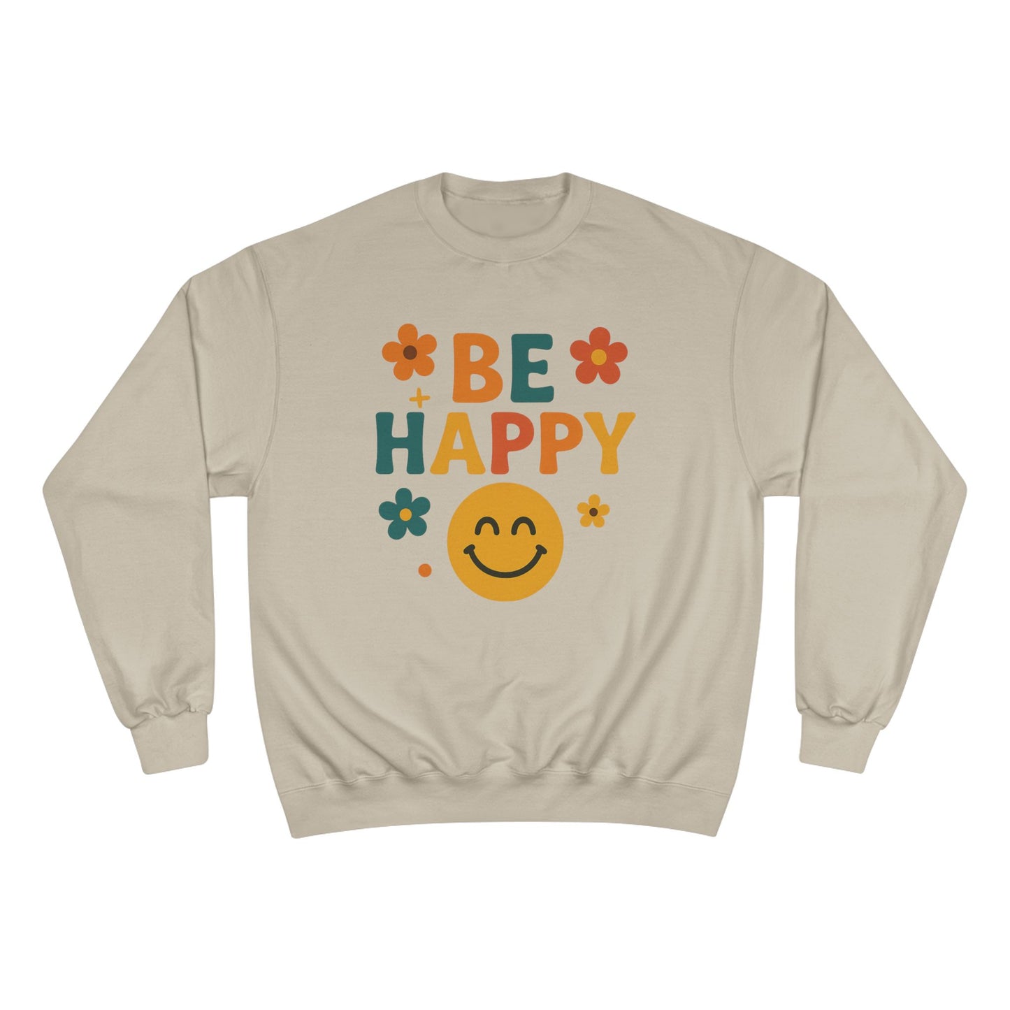 Happy Vibes Champion Sweatshirt, Positive Affirmation Apparel, Cozy Gift for Friends, Motivational Sweater, Feel-Good Sweatshirt