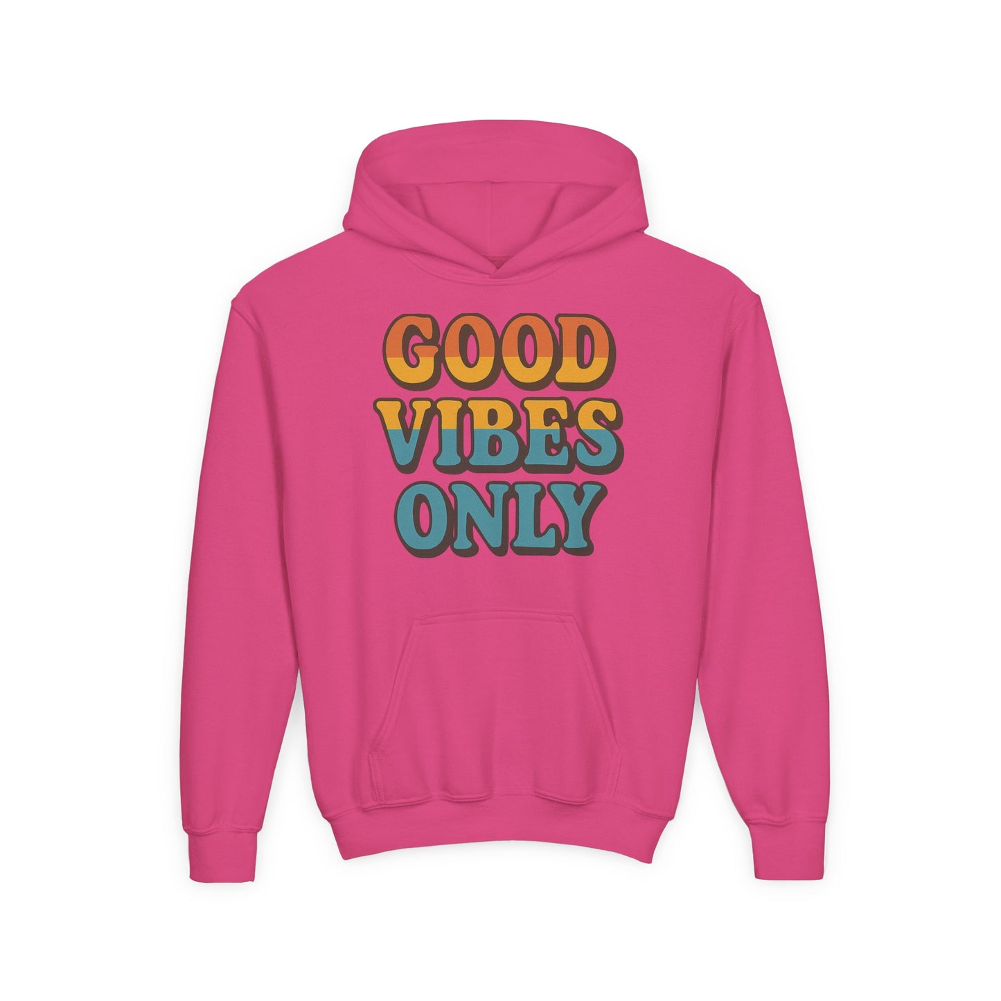 Good Vibes Only Youth Hoodie, Positive Graphic Hoodie, Trendy Sweatshirt, Gift for Teens, Youth Apparel, Comfortable Casual Wear