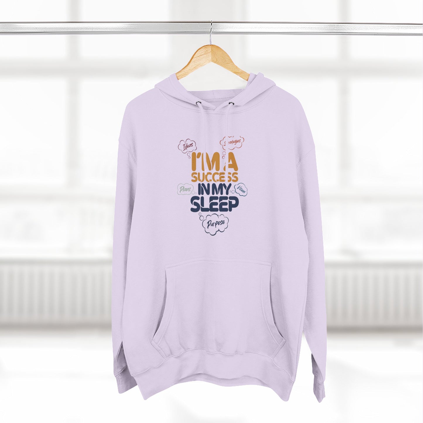 Inspirational Success Hoodie, Cozy Fleece Hoodie, Motivational Wear, Gift for Dreamers, Funny Hoodie for Sleep Lovers