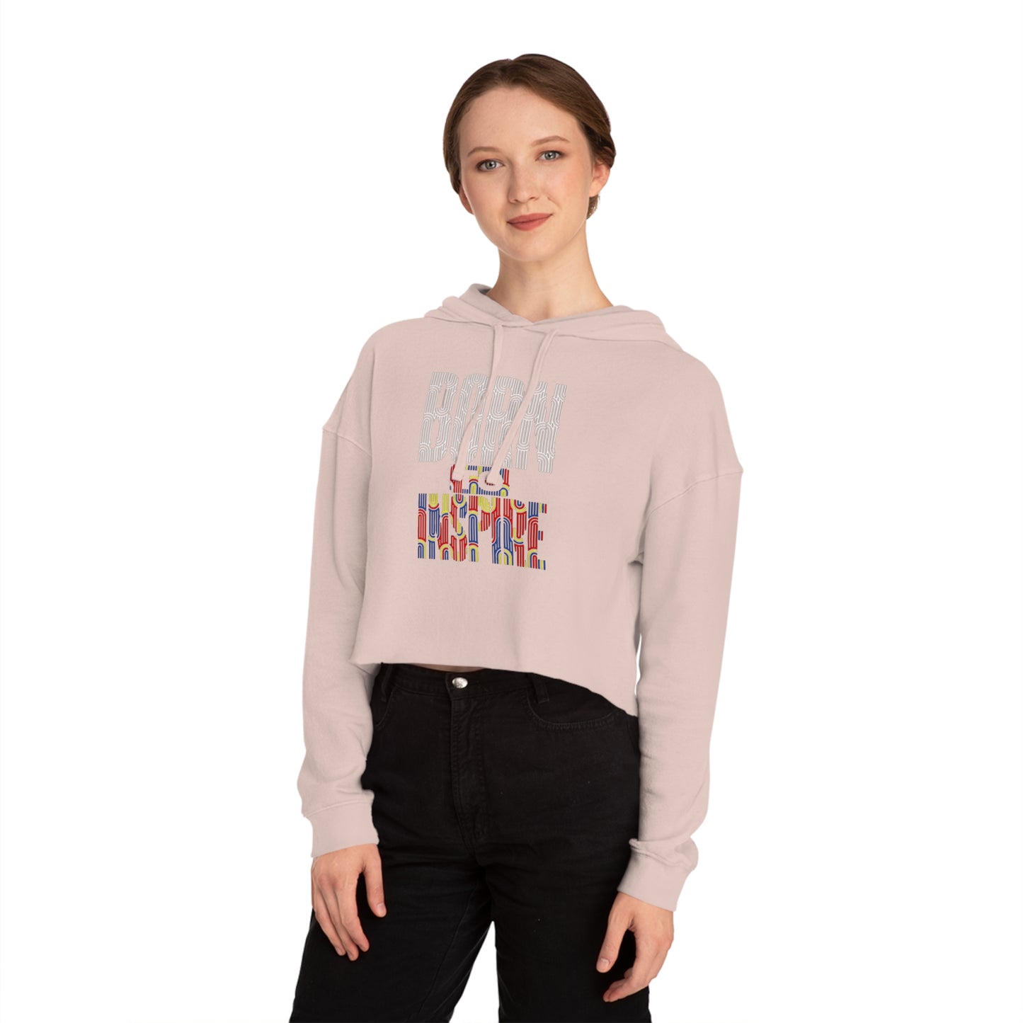 Born to Inspire Inspirational Women’s Cropped Sweatshirt, Motivational Gift, Trendy Hoodie, Casual Wear, Perfect for Women, Streetwear Style