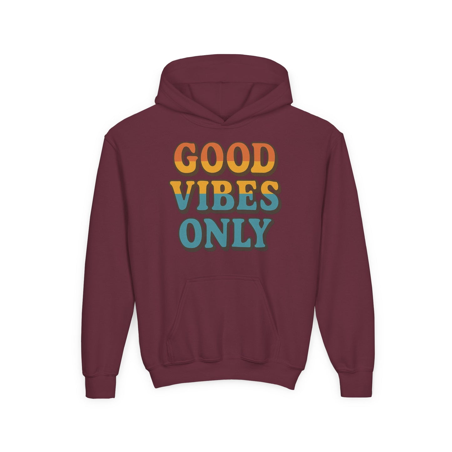 Good Vibes Only Youth Hoodie, Positive Graphic Hoodie, Trendy Sweatshirt, Gift for Teens, Youth Apparel, Comfortable Casual Wear